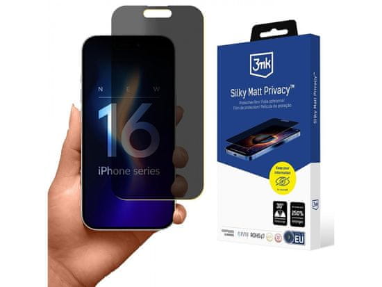 3MK Folija za zasebnost za Apple iPhone 16 - 3mk Silky Matt Privacy