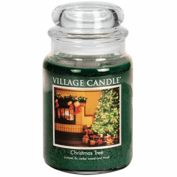Village Candle Dišeča sveča v stekleni božični drevesci 602 g