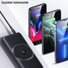 USAMS Powerbank PB62 10000mAh 20WQC3.0+PD Magnetno brezžično hitro polnjenje črna/črna 10KCD17101 (US-CD171)