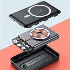 USAMS Powerbank PB64 10000mAh 20WQC3.0+PD Magnetno brezžično hitro polnjenje črna/črna 10KCD17301 (US-CD173)