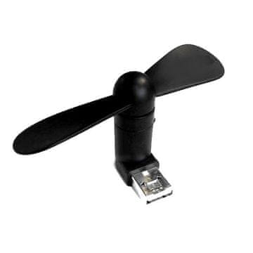 shumee Ventilator za USB/microUSB, črne barve