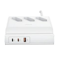 USAMS podaljšek za napajanje 65W Super SiFast polnjenje USB vtičnica EU bela/bela CC160TC01 (US-CC160)