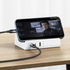 USAMS podaljšek za napajanje 65W Super SiFast polnjenje USB vtičnica EU bela/bela CC160TC01 (US-CC160)