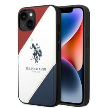 U.S. Polo Assn. Ovitek za iPhone 14 US Polo Tricolor Embossed, bel