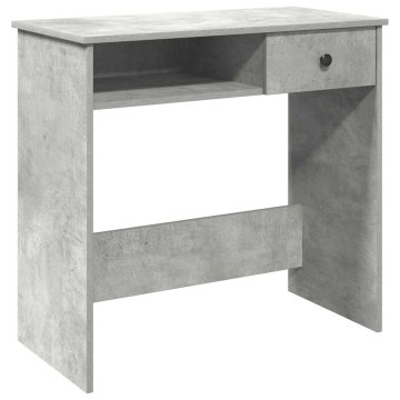 Vidaxl Pisalna miza betonsko siva 80x40x75 cm iverna plošča