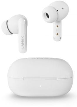 LAMAX NeoPods1 ANC brezžične slušalke, Bluetooth 5.3, igralni način, 42 ur, bele (LXIHMNP1ANCWA)