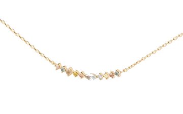 PDPAOLA Pozlačena ogrlica z barvnimi cirkoni Lotus Colors CO01-951-U