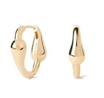 PDPAOLA Elegantni pozlačeni uhani Cycle Hoops Essentials AR01-C83-U