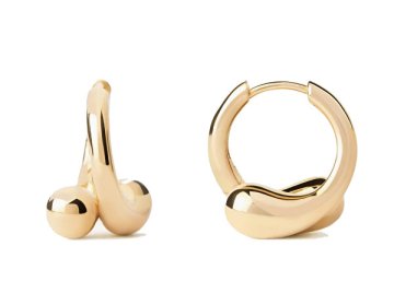 PDPAOLA Moderni pozlačeni uhani Loop Hoops Essentials AR01-C85-U