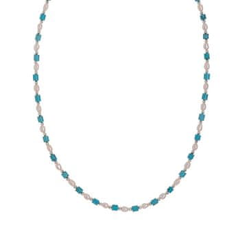 Srebrna ogrlica s turkizo in biseri AL4533-Argento