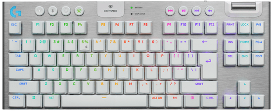 Logitech G915 X Lightspeed tipkovnica, TKL, GL Tactile, brezžična, SLO, bela (920-012737)