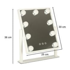 WOWO Kozmetično ogledalo z LED in USB - LED kozmetično ogledalo na stojalu z 9 USB žarnicami 25x30cm