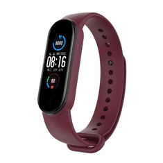 Onasi Pašček za uro Xiaomi Mi Band 5, Xiaomi Mi Band 6, Xiaomi Mi Band 7 - bordo rdeč