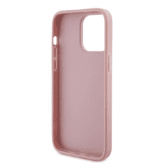 Guess GUHCP15XHG4SGP silikonski ovitek za iPhone 15 Pro Max - roza z bleščicami in zlatim logom