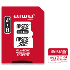 AIWA 4K spominska kartica MicroSD XC 64GB Class 10, 90MB/s z adapterjem SD
