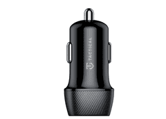 Tactical Avtopolnilec 2x USB-A QC 24W 3A s kablom Ligntning LICENČNI POLNILEC- siv