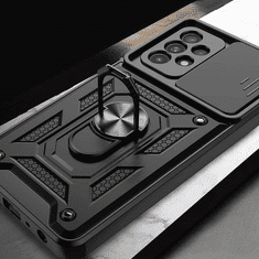 Onasi Silikonski ovitek Armor Ring z zaščito kamere za Samsung Galaxy S24 Ultra 5G - črn