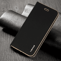 Havana Premium preklopna torbica iPhone 11 - črna z zlatim robom