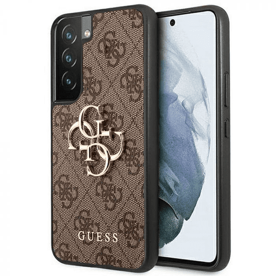 Guess GUHCS23M4GMGBR silikonski ovitek za Samsung Galaxy S23 Plus 5G - rjav z zlatim logom