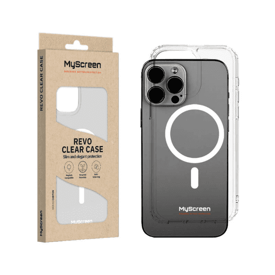 Onasi My Screen Protector silikonski ovitek MagSafe za iPhone 15 Pro Max - prozoren (Anti Yelowing)