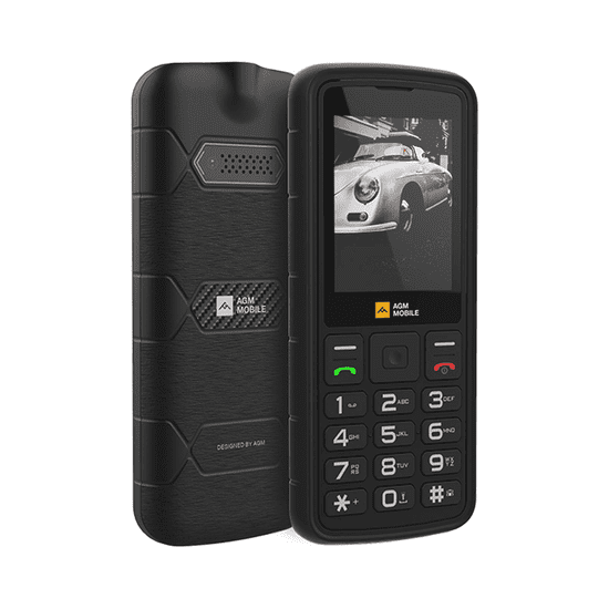 AGM Odporni telefon na tipke M9 (4G) DS, IP68/IP69K/MIL-STD-810H, črn