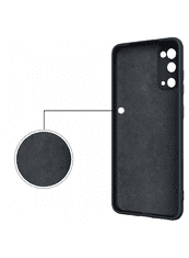 Onasi Silikonski ovitek Liquid Ring za Samsung Galaxy A03s A037 - črn
