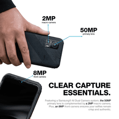 AGM Odporni pametni telefon H6 4G 4+4GB/128GB DS Android 13, Kamera 50MP dual AI - črn
