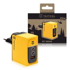 Tactical Adapter hišni polnilec NETT Warior Gun QC 100W vhod 1x USB A in 2x Type C - Original (EU Blister) rumen