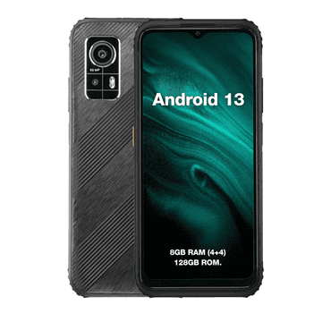 AGM Odporni pametni telefon H6 Lite 4G 4+4GB/128GB DS Android 13, Kamera 50MP dual AI - črn
