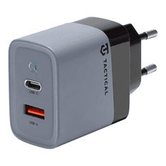 Tactical Adapter hišni polnilec MicroGrid QC 45W vhod 1x USB A in 1x Type C - Original (EU Blister) siv
