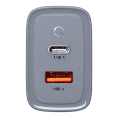 Tactical Adapter hišni polnilec MicroGrid QC 45W vhod 1x USB A in 1x Type C - Original (EU Blister) siv