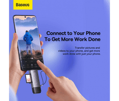 BASEUS čitalec SD / Micro SD / MMC / M2 kartic Ključek USB-A in USB Type C