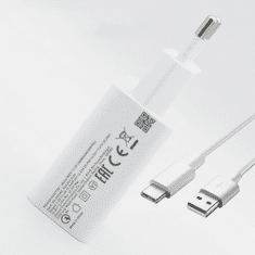 Xiaomi Polnilec MDY-11-EP USB A 22,5W s kablom Type C 3A - bel (Bulk)