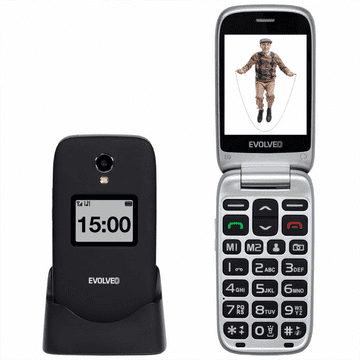 Evolveo Easyphone FS EP-771 preklopni telefon na tipke za starejše 4G črn