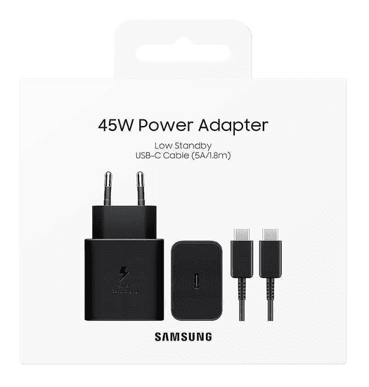 Samsung Hišni polnilec Super Fast Charge EP-T4511XBE 45W + kabel EP-DX510 TYPE C črn - original (EU Blister)
