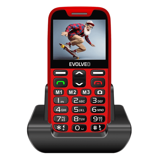 Evolveo Easyphone XR telefon na tipke za starejše - rdeč