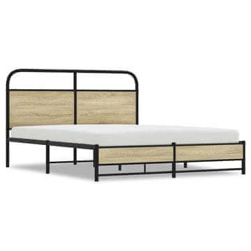 Vidaxl Posteljni okvir brez vzmetnice 150x200 cm sonoma hrast inž. les