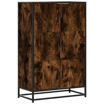 Vidaxl Visoka omara dimljen hrast 68x35x106,5 cm inž. les in kovina