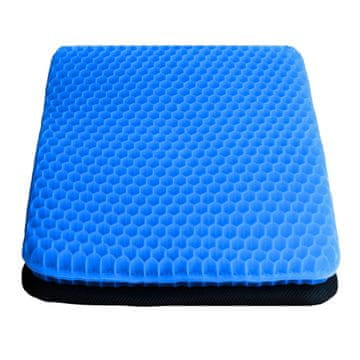 SOLFIT® Gelska sedežna blazina, Blazina za lajšanje pritiska, Blazina za dolgotrajno sedenje (Modra, 40 x 35 x 2 cm) | COMFORTKA