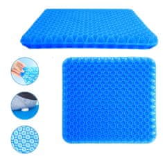 SOLFIT® Gelska sedežna blazina, Blazina za lajšanje pritiska, Blazina za dolgotrajno sedenje (Modra, 40 x 35 x 2 cm) | COMFORTKA