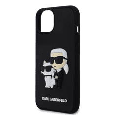 Karl Lagerfeld Originalen ovitek iPhone 15 6.1 - Full Bodies 3D - črna trda zaščita - KLHCP15S3DRKCNK