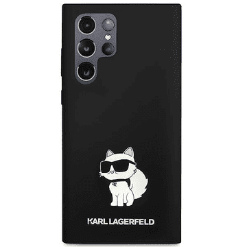 Karl Lagerfeld Originalen ovitek Samsung Galaxy S24 Ultra 5G - IML NFT Choupette Body - črn silikonska zaščita - KLHCS24LSNCHBCK