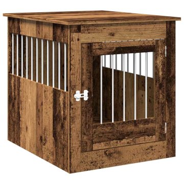 Vidaxl Boks za psa starinski les 64,5x80x71 cm inženirski les