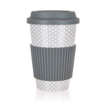 Banquet Keramični vrč s silikonskim pokrovom GO, 400 ml, siv, komplet 4 kosov