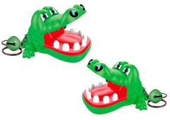 slomart LEAN TOYS Privezek grizeč krokodil z zvončkom, zelena