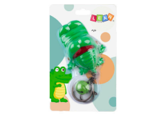 slomart LEAN TOYS Privezek grizeč krokodil z zvončkom, zelena