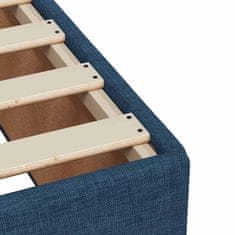 Vidaxl Box spring postelja z vzmetnico modra 140x190 cm blago
