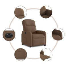 Vidaxl Električni naslanjač rjavo blago