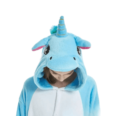 Homey Enodelni puhasti pajac, pižama z motivom samoroga | Pajac ali Hoodie | Moder | M