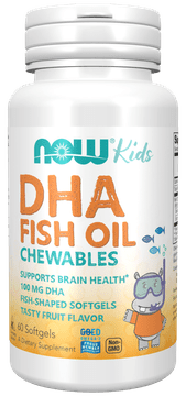 NOW Foods Omega-3 ribje olje za otroke (60 žvečljivih tablet)